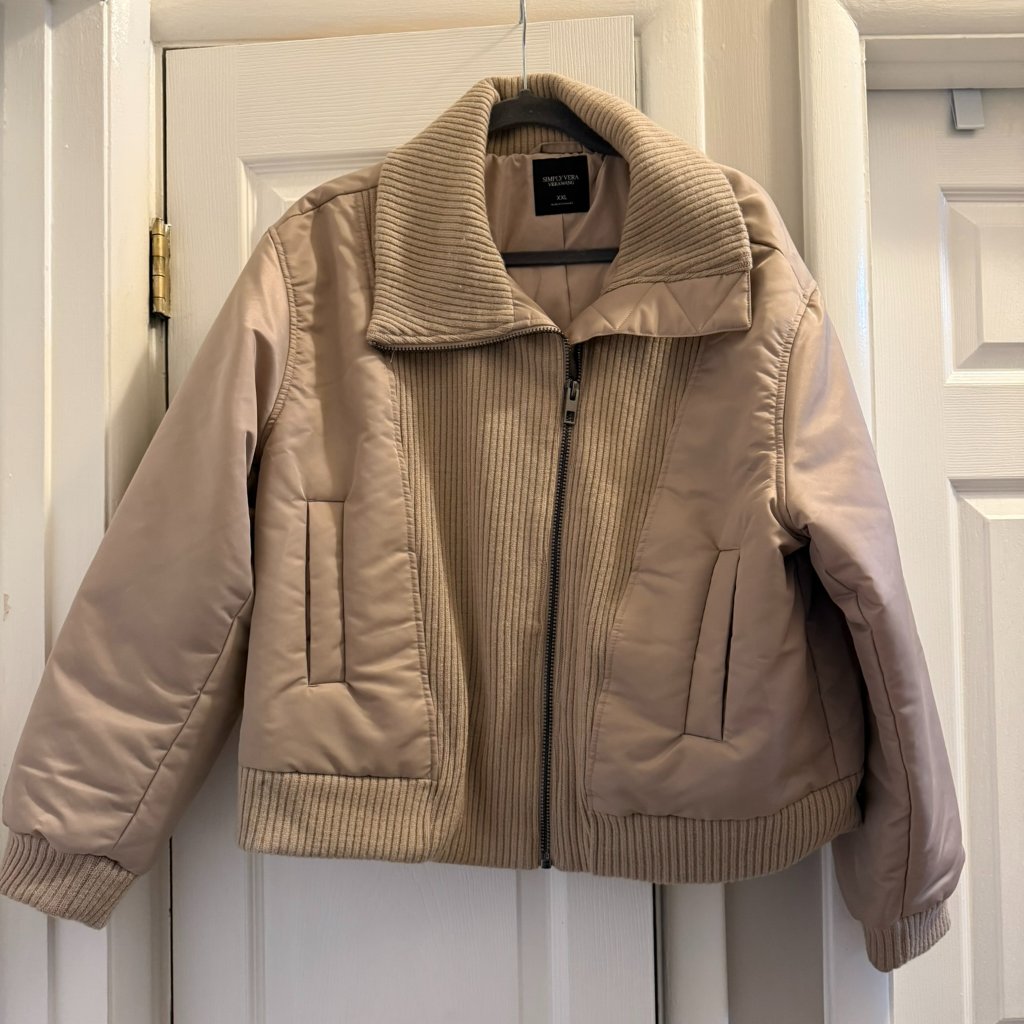 Simply Vera Vera Wang Women's Moto Jacket (Tan Xxl)